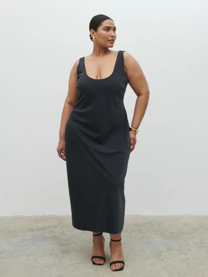 Pretty Lavish Dresses Evelyn Satin Slip Midaxi Dress Curve Black 8211 Women