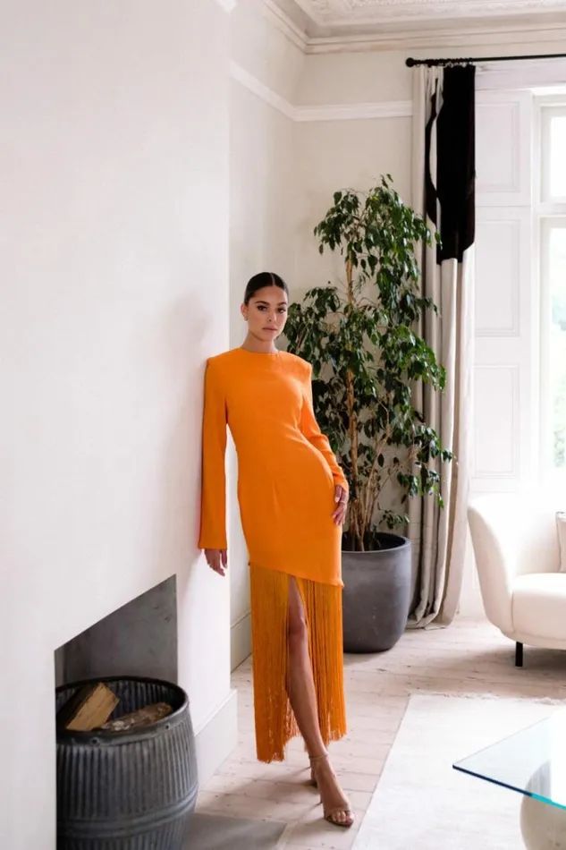 Pretty Lavish Dresses Francoise Fringed Maxi Dress Orange 8211 Women