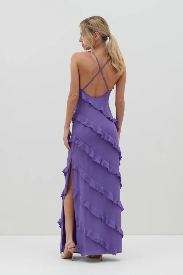 Pretty Lavish Dresses Harper Ruffle Maxi Dress Purple 8211 Women