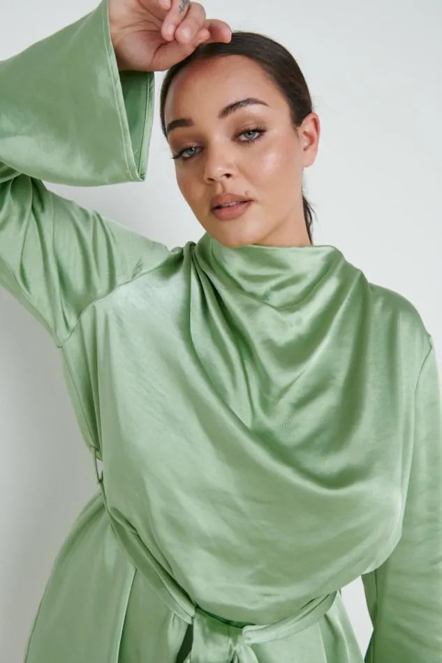 Pretty Lavish Dresses Jayda Cowl Neck Dress Curve Olive 8211 Women