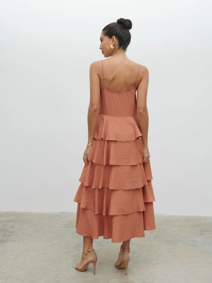 Pretty Lavish Dresses Lissy Textured Midaxi Dress Tan Blush 8211 Women