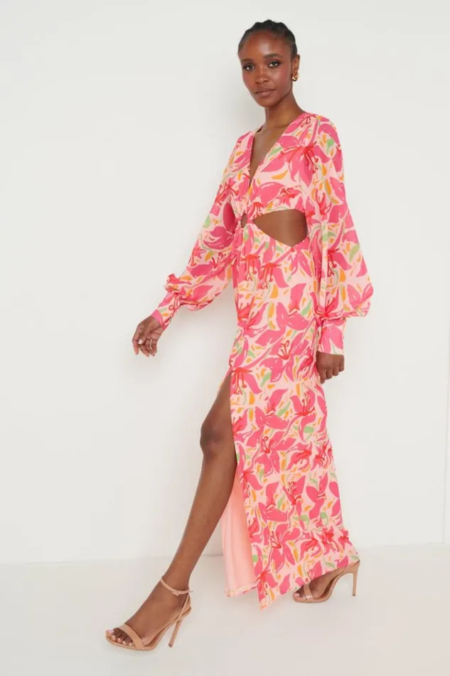 Pretty Lavish Dresses Odette Cut Out Maxi Dress Pink Lily 8211 Women