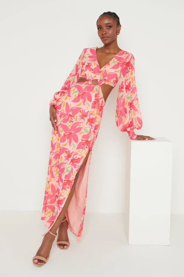 Pretty Lavish Dresses Odette Cut Out Maxi Dress Pink Lily 8211 Women
