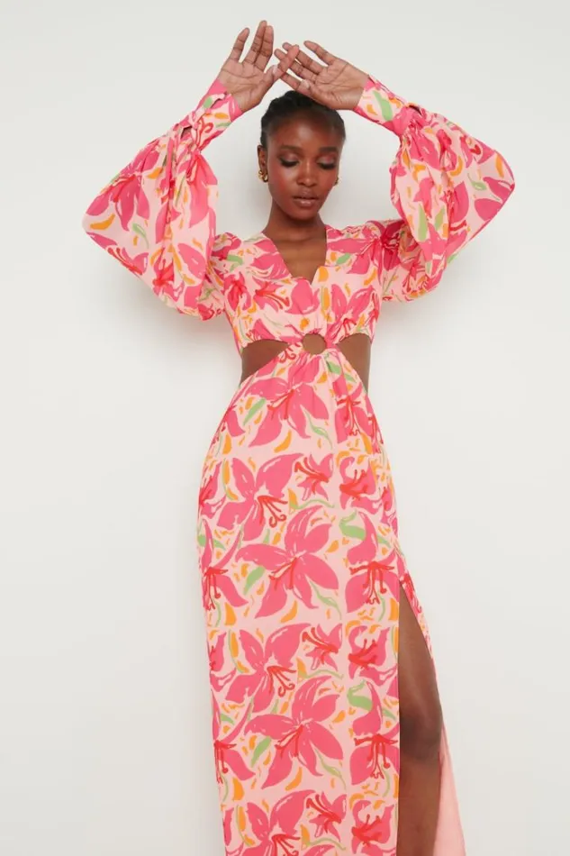 Pretty Lavish Dresses Odette Cut Out Maxi Dress Pink Lily 8211 Women