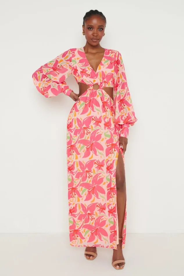 Pretty Lavish Dresses Odette Cut Out Maxi Dress Pink Lily 8211 Women