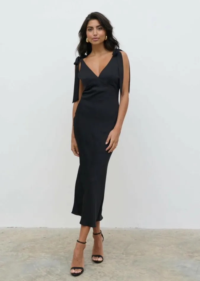 Pretty Lavish Dresses Piper Tie Midaxi Dress Black 8211 Women