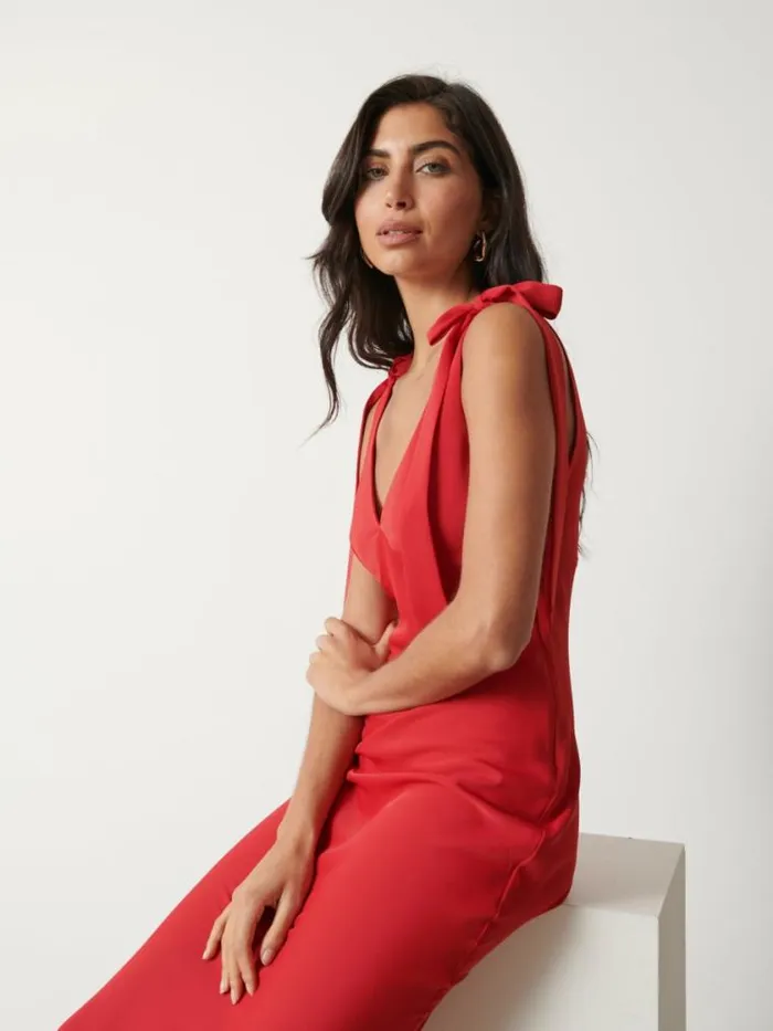 Pretty Lavish Dresses Piper Tie Midaxi Dress Red 8211 Women