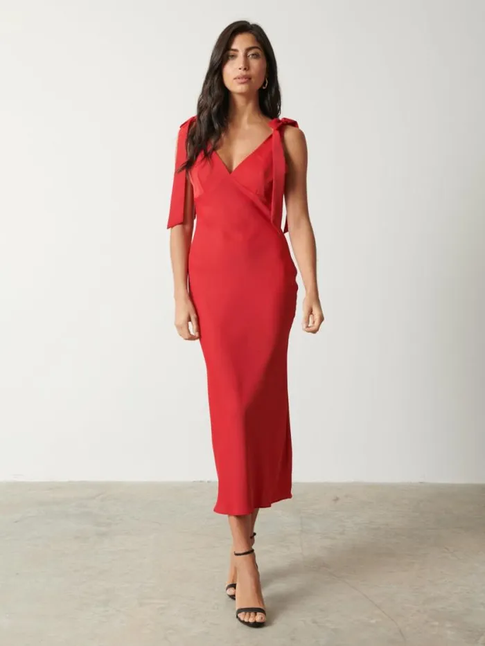 Pretty Lavish Dresses Piper Tie Midaxi Dress Red 8211 Women