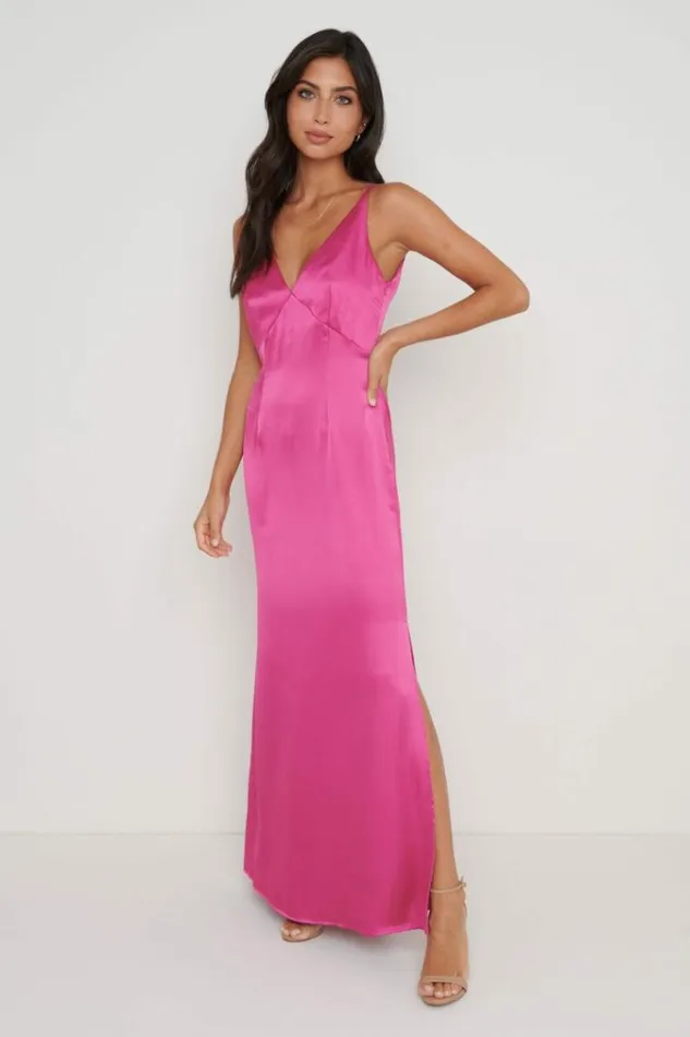 Pretty Lavish Dresses Priya Slip Maxi Dress Pink 8211 Women