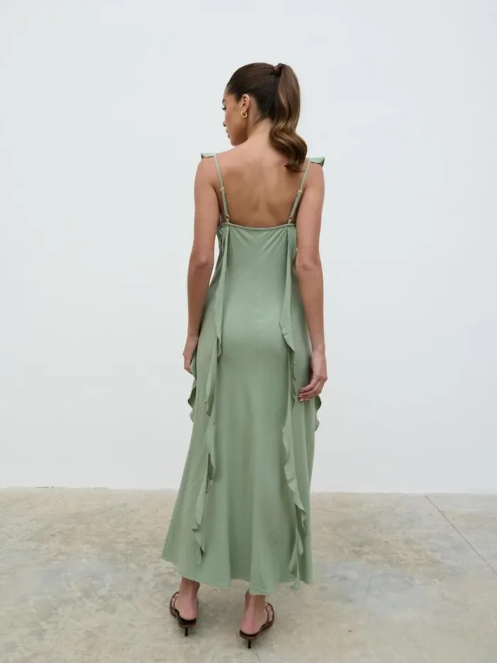 Pretty Lavish Dresses Rya Ruffle Midaxi Dress Green 8211 Women