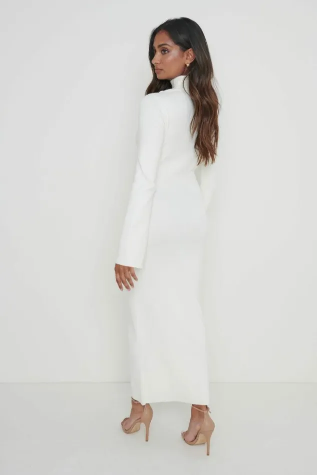 Pretty Lavish Dresses Shani Cut Out Knit Dress Cream 8211 Women