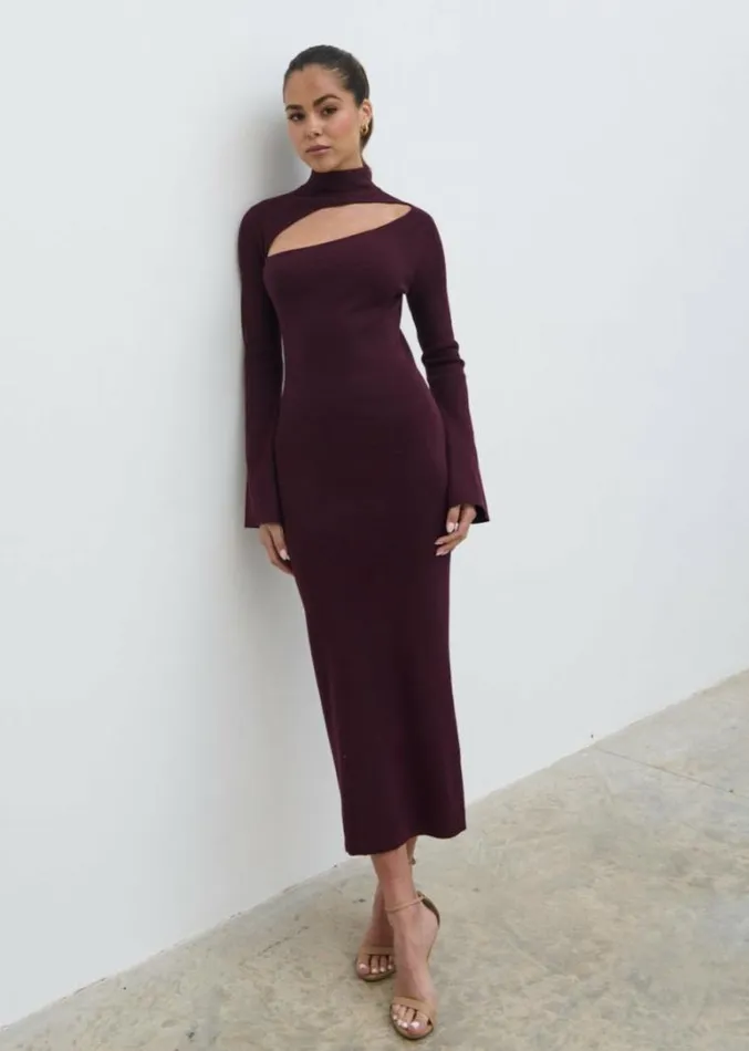 Pretty Lavish Dresses Shani Cut Out Knit Dress Red 8211 Women