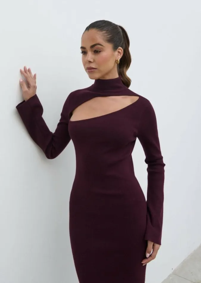 Pretty Lavish Dresses Shani Cut Out Knit Dress Red 8211 Women