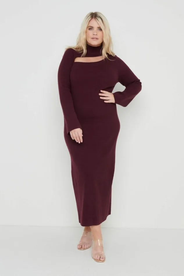 Pretty Lavish Dresses Shani Cut Out Knit Dress Red 8211 Women