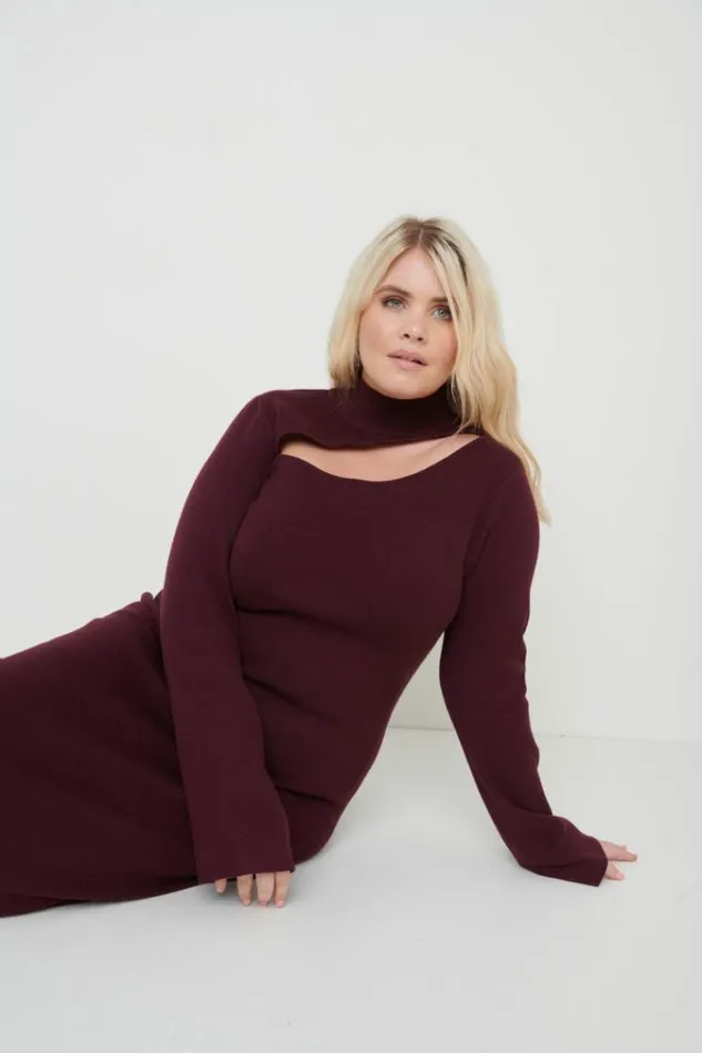 Pretty Lavish Dresses Shani Cut Out Knit Dress Red 8211 Women