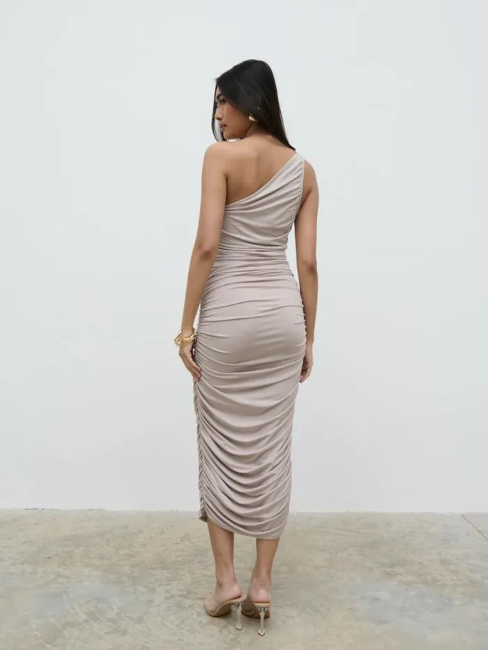 Pretty Lavish Dresses Zephee Jersey Midaxi Dress Beige 8211 Women
