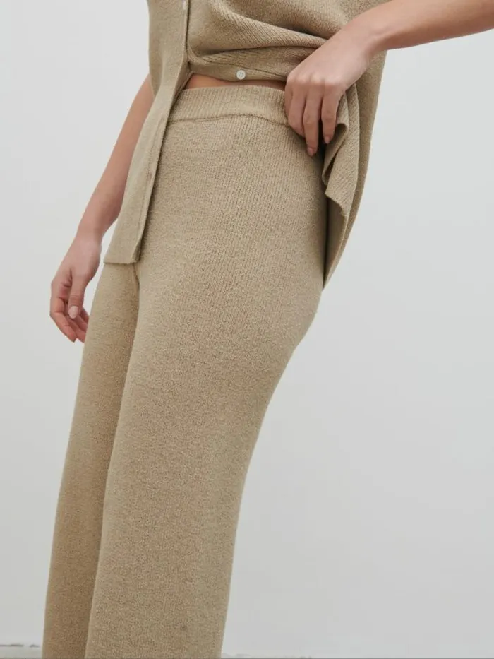 Pretty Lavish Everyday Staples Kourtney Knit Trousers Beige 8211 Women