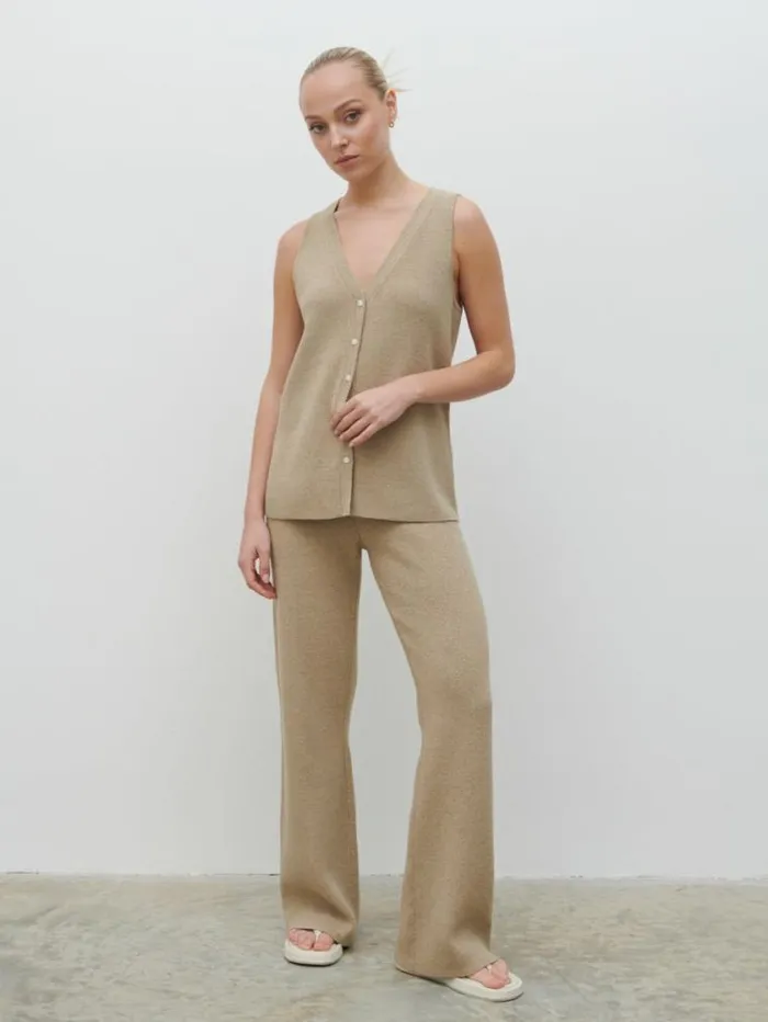 Pretty Lavish Everyday Staples Kourtney Knit Trousers Beige 8211 Women
