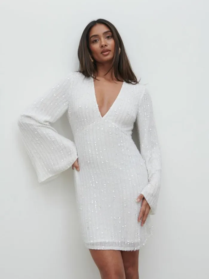 Pretty Lavish Hen Do Alexis Sequin Mini Dress White 8211 Women