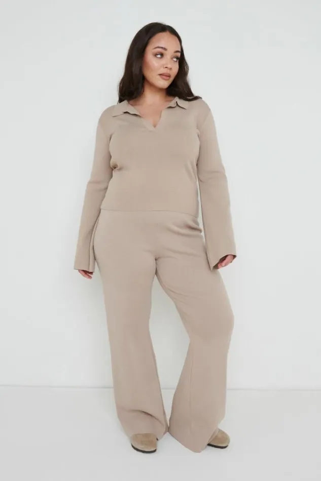 Pretty Lavish Knitwear Hayden Knit Top Beige 8211 Women