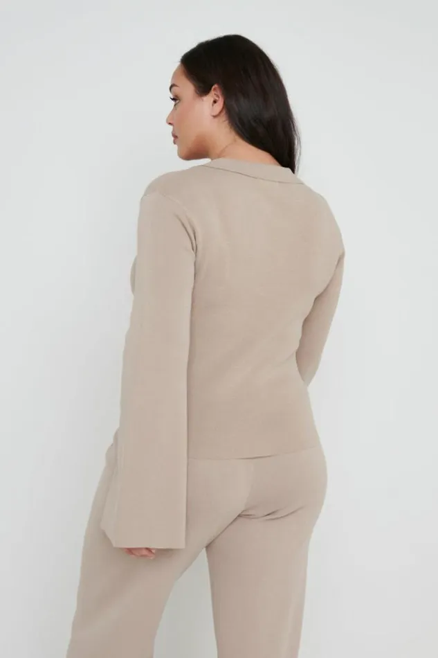 Pretty Lavish Knitwear Hayden Knit Top Beige 8211 Women