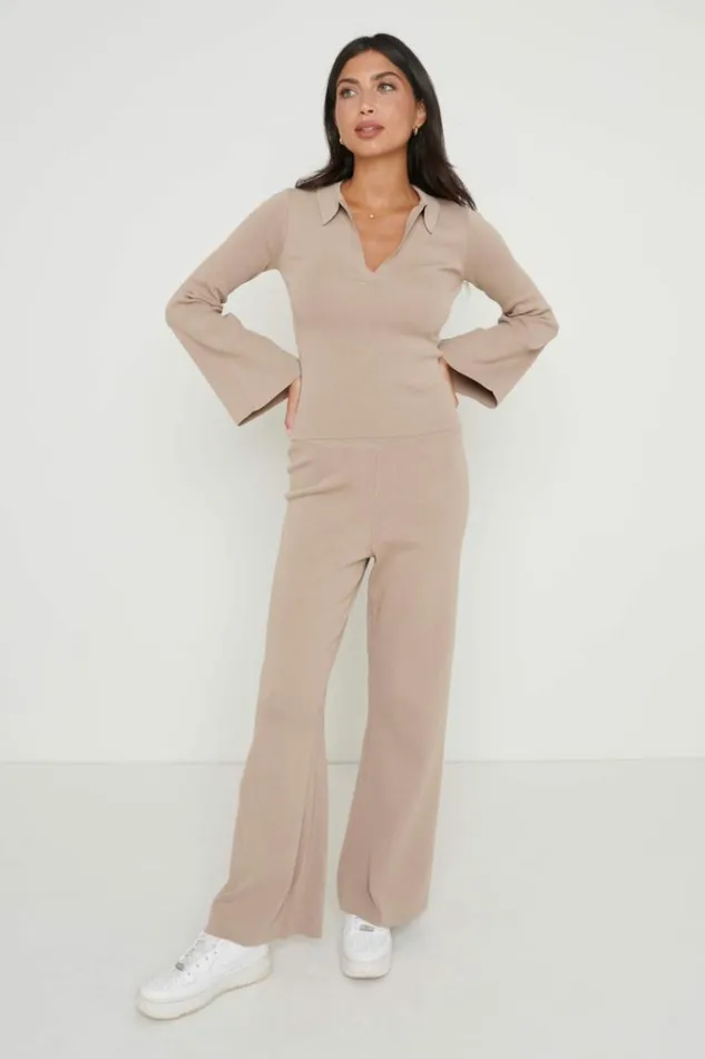 Pretty Lavish Knitwear Hayden Knit Top Beige 8211 Women