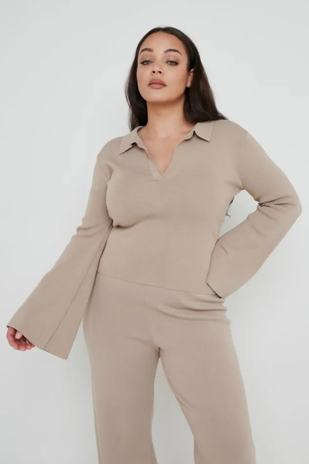Pretty Lavish Knitwear Hayden Knit Top Beige 8211 Women