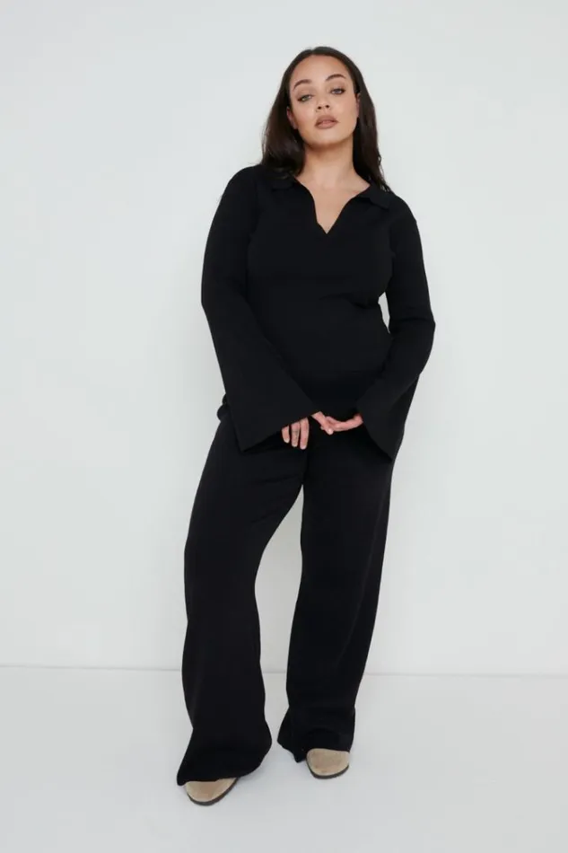 Pretty Lavish Knitwear Hayden Knit Trousers Black 8211 Women