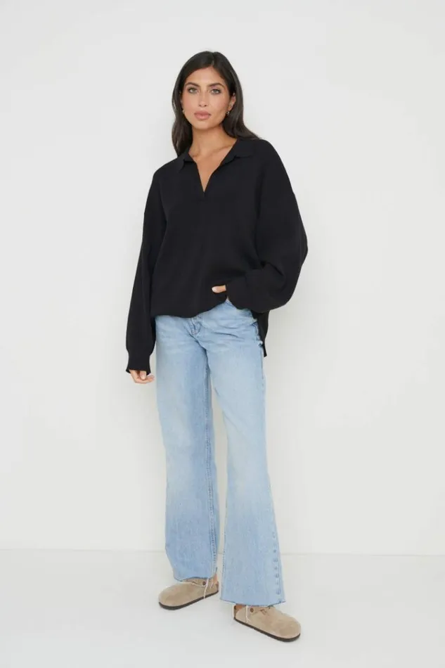 Pretty Lavish Knitwear Hayden Oversized Knit Jumper Black 8211 Women