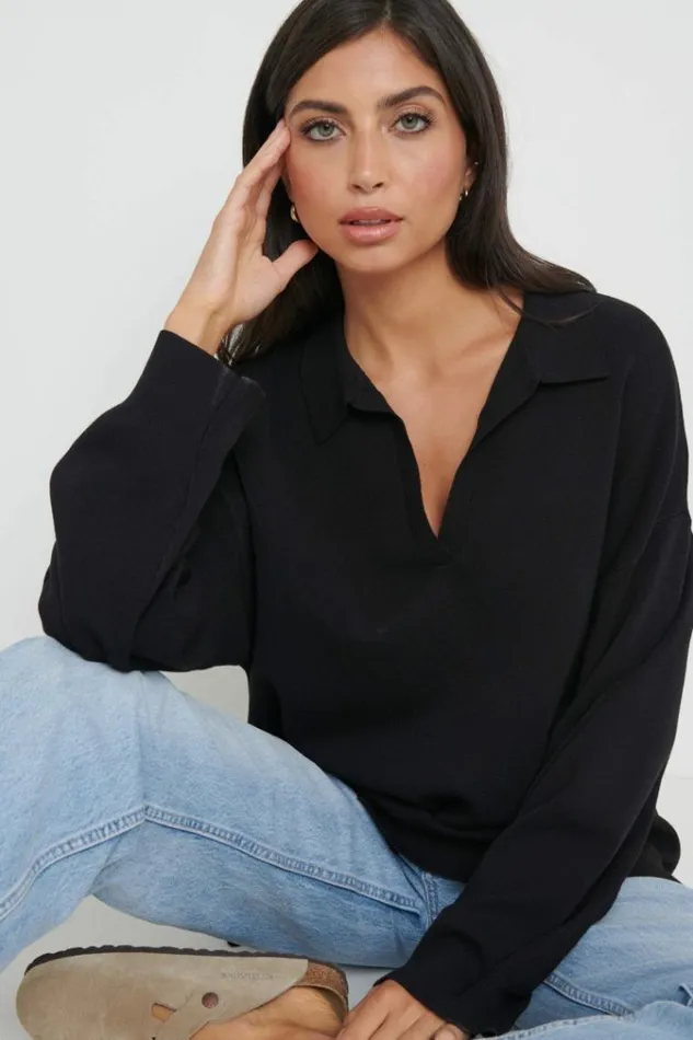 Pretty Lavish Knitwear Hayden Oversized Knit Jumper Black 8211 Women
