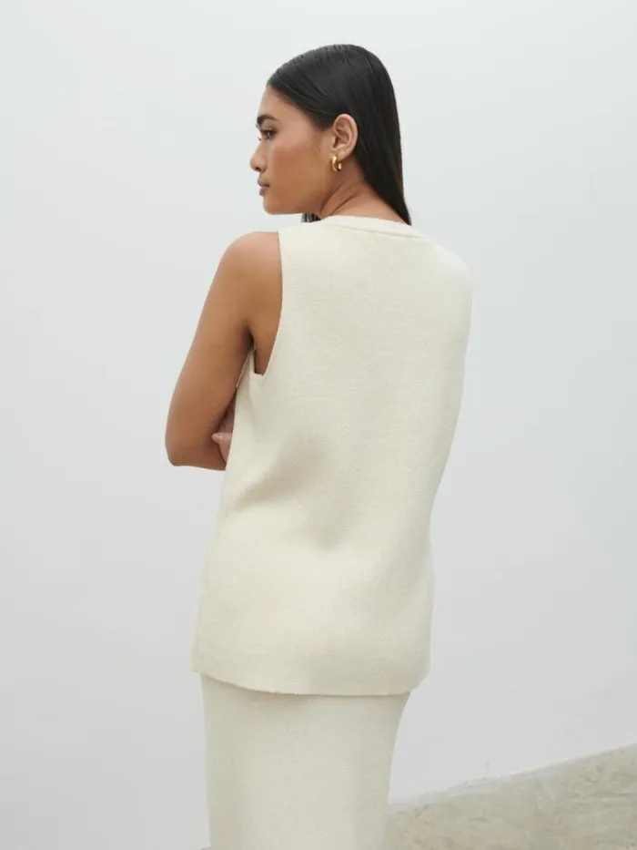 Pretty Lavish Knitwear Kourtney Knit Waistcoat Cream 8211 Women