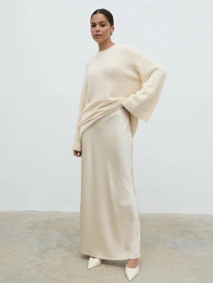 Pretty Lavish Knitwear Lula Fluffy Knit Jumper Cream 8211 Women