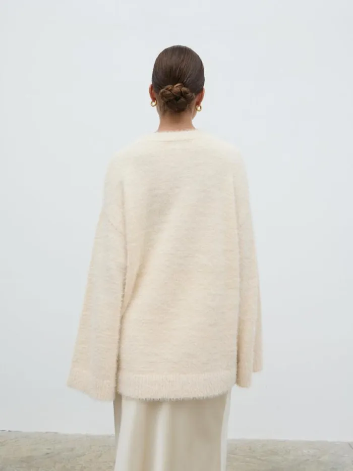 Pretty Lavish Knitwear Lula Fluffy Knit Jumper Cream 8211 Women