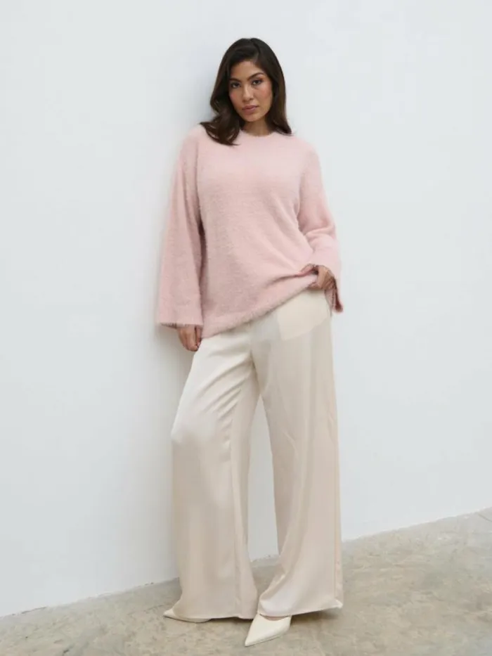 Pretty Lavish Knitwear Lula Fluffy Knit Jumper Pink 8211 Women