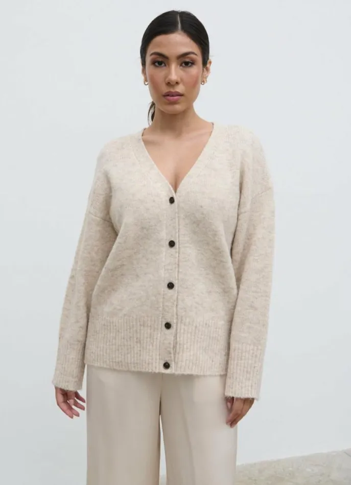 Pretty Lavish Knitwear Otto Knit Cardigan Cream 8211 Women