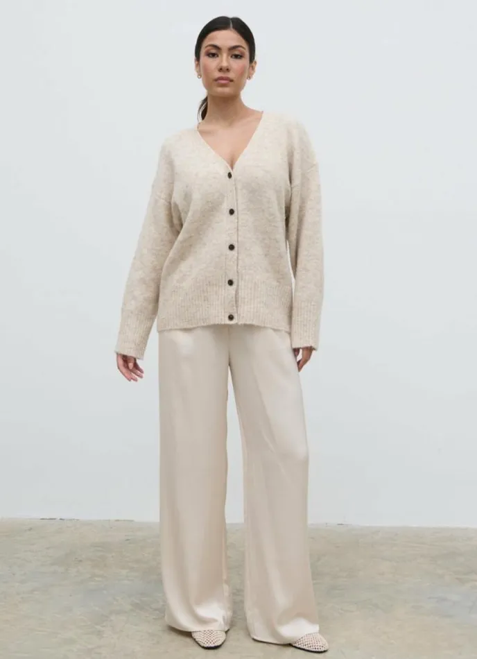 Pretty Lavish Knitwear Otto Knit Cardigan Cream 8211 Women