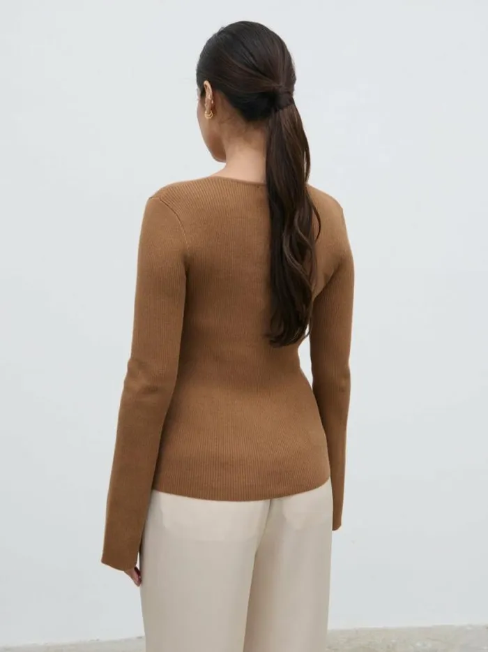 Pretty Lavish Knitwear Tia Knit Cardigan Brown 8211 Women