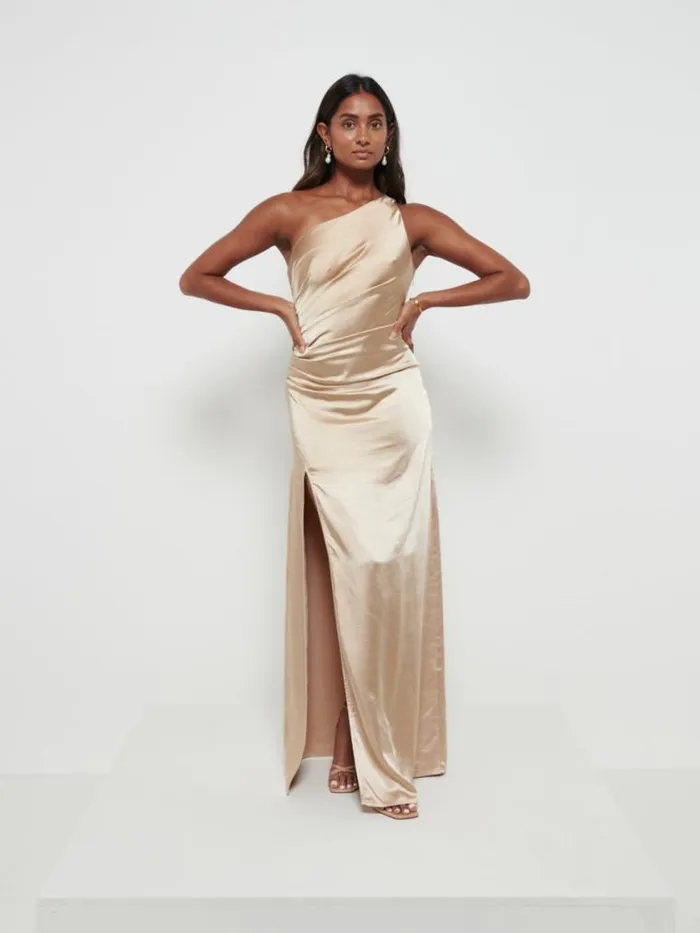 Pretty Lavish Satin Bridesmaid Dresses Amelia Ruched Maxi Bridesmaid Dress Bronze 8211 Women Pretty Lavish Satin Bridesmaid Dresses Amelia Ruched Maxi Bridesmaid Dress Bronze 8211 Women
