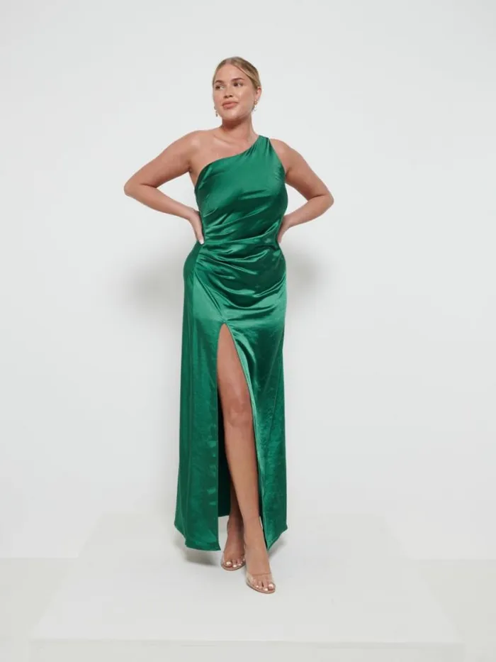 Pretty Lavish Satin Bridesmaid Dresses Amelia Ruched Maxi Bridesmaid Dress Emerald 8211 Women Pretty Lavish Satin Bridesmaid Dresses Amelia Ruched Maxi Bridesmaid Dress Emerald 8211 Women