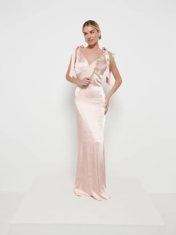 Pretty Lavish Satin Bridesmaid Dresses Piper Tie Maxi Bridesmaid Dress Matte True Blush 8211 Women Pretty Lavish Satin Bridesmaid Dresses Piper Tie Maxi Bridesmaid Dress Matte True Blush 8211 Women