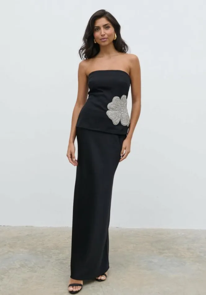 Pretty Lavish Tops Avis Bandeau Embellished Top Black 8211 Women