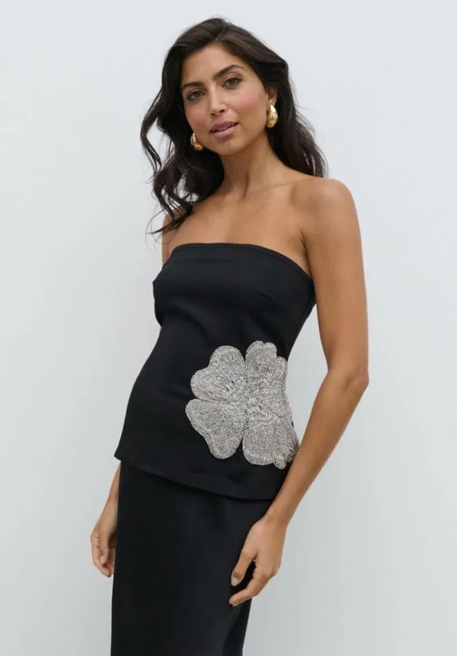 Pretty Lavish Tops Avis Bandeau Embellished Top Black 8211 Women