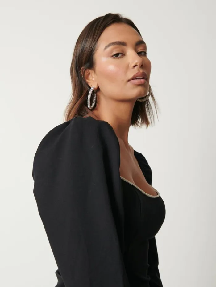 Pretty Lavish Tops Niamh Embellished Top Black 8211 Women