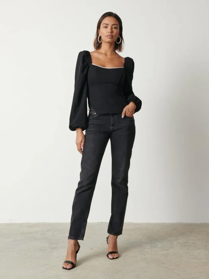 Pretty Lavish Tops Niamh Embellished Top Black 8211 Women