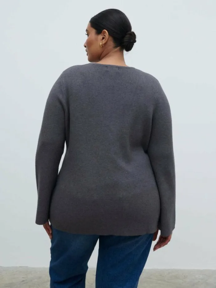 Pretty Lavish Tops Shyla Fitted Knit Cardigan Curve Grey 8211 Women