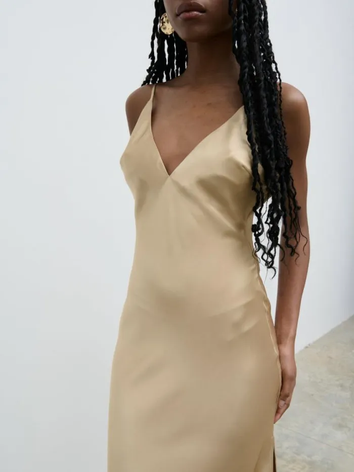 Pretty Lavish Wedding Guest Jode Maxi Dress Gold 8211 Women