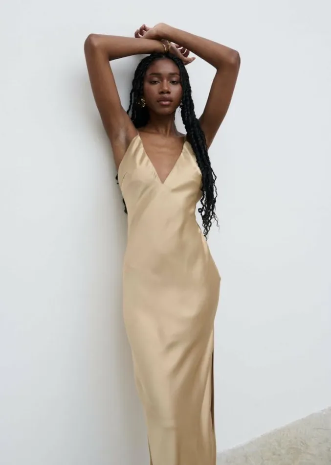 Pretty Lavish Wedding Guest Jode Maxi Dress Gold 8211 Women
