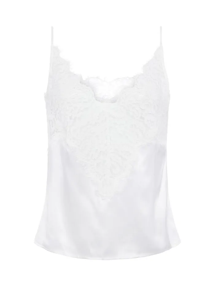 Priya Silk Lace Camisole White Women L039Agence Blouses and Tops