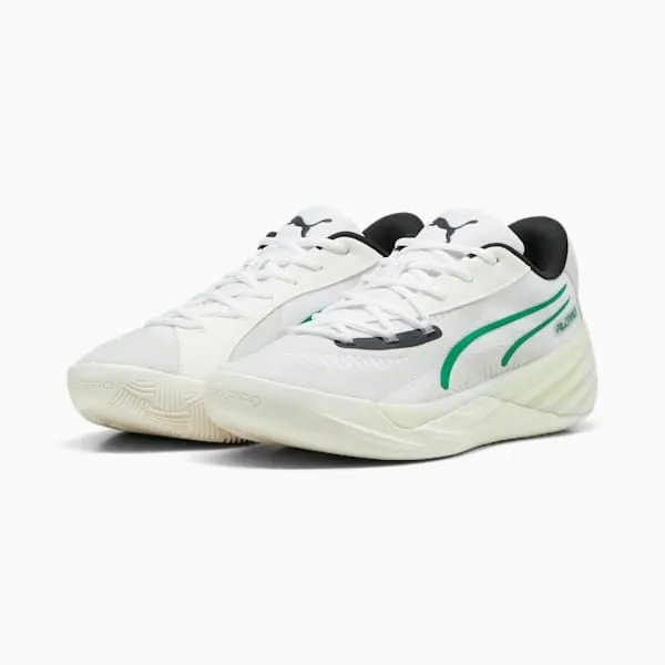 Puma Basketball AllPro NITRO 039s Basketball Shoes Warm Whiteglacial Grayarchive Green 8211 Men