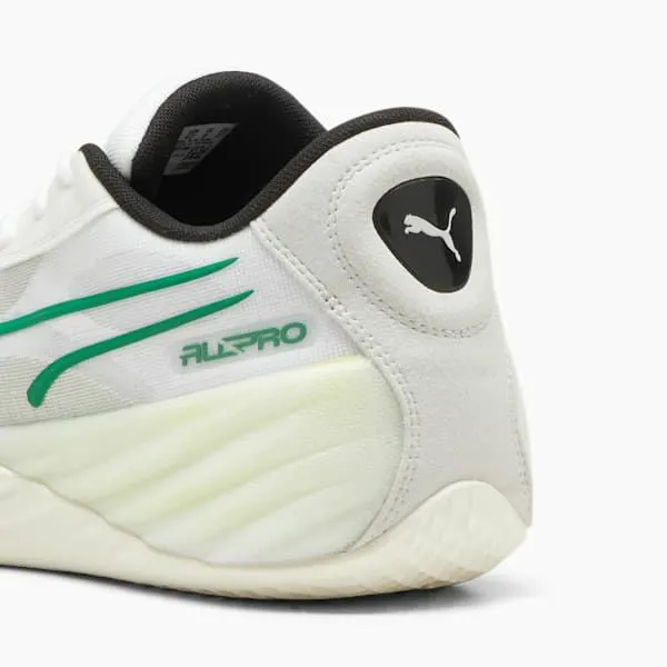 Puma Basketball AllPro NITRO 039s Basketball Shoes Warm Whiteglacial Grayarchive Green 8211 Men